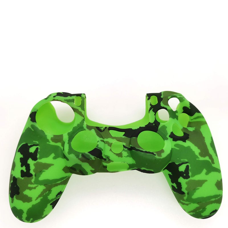 Asokex Silicone Skin Cover for Ps4 Controller (1pc Anti-Slip Case, 1 Pair L2 R2 Trigger Extender, 4pcs Thumb Grips,4pcs LED Light Bar Decal) Protector for DualShock PS4/ Slim/Pro Controller (Green camouflag) - Image 5